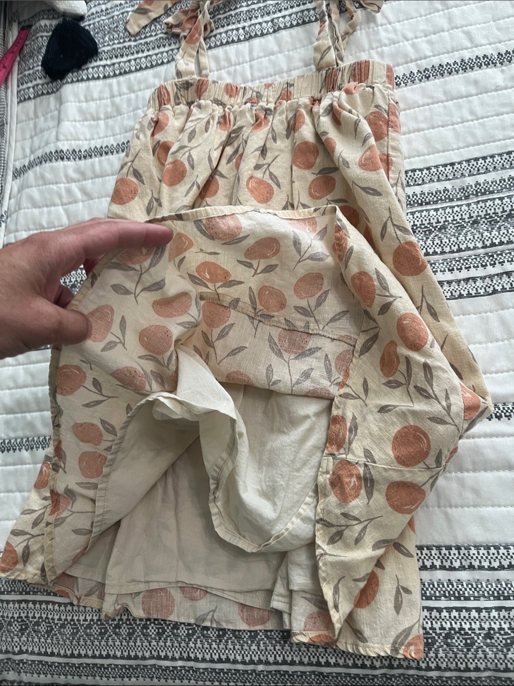 Rylee + Cru Cream Sundress with Orange Fruit Print - Picture 4 of 4